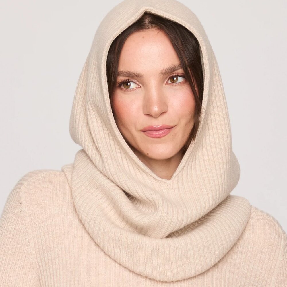100% Cashmere Balaclava -  Snood / hood-hat and neck warmer